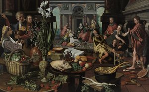 基督在马利亚和马大家里 作者 彼得·埃森（Pieter Aertsen）