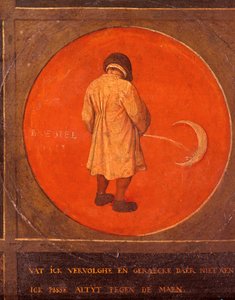 无论我做什么，我都不会悔改，我会不断对月小便，c1558-1560 作者 彼得·布鲁格（Pieter Bruegel）