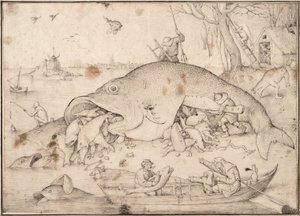 大鱼吃小鱼，1556年 作者 彼得·布鲁格（Pieter Bruegel）