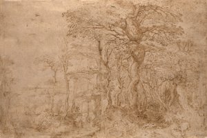 西尔万风景与五只熊 作者 彼得·布鲁格（Pieter Bruegel）