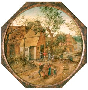 通过村庄，c1584-1637 作者 彼得·布鲁格（Pieter Brueghel）