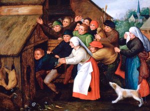 酒鬼被推入猪圈，1564-1638年 作者 彼得·布鲁格（Pieter Brueghel）