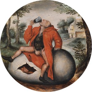 鸡蛋上的醉汉。 作者 彼得·布鲁格（Pieter Brueghel）