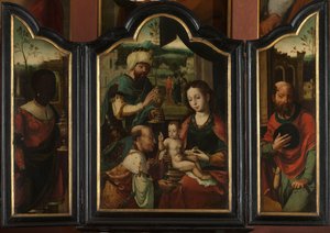 玛吉崇拜》三联画 作者 Pieter Coecke van Aelst (I) (车间)