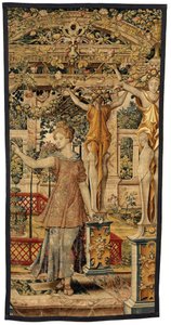 Vertumnus 和 Pomona：变身农夫的 Vertumnus，约 1550 年（黄金、羊毛和丝绸） 作者 彼得·科克·范·阿尔斯特