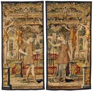 Vertumnus 和 Pomona：Vertumnus 转变为农民，约 1550 年（黄金、羊毛和丝绸） 作者 彼得·科克·范·阿尔斯特
