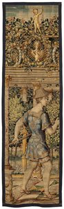 Vertumnus 和 Pomona：Vertumnus 变成渔夫，约 1550 年（黄金、羊毛和丝绸） 作者 彼得·科克·范·阿尔斯特