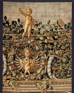 Vertumnus 和 Pomona：变身渔夫的 Vertumnus，约 1550 年（金、羊毛和丝绸） 作者 彼得·科克·范·阿尔斯特