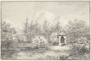 莱杜因公园景观，树丛中的小屋 作者 彼得·恩斯特·亨德里克·普雷托里乌斯