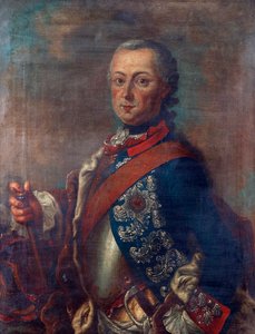 Frederic II de Prusse, dit Frederic le Grand - Portrait of Frederick II of Prussia (1712-1786) par Pieter Frederik De la Croix (1709-1782), - Oil on canvas, 51x39 - Private Collection 作者 彼得·弗雷德里克·德拉克鲁瓦（Pieter Frederik de la Croix）