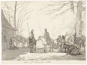 哥萨克宿营地，1813 年 12 月 9 日 作者 Pieter Gerardus van Os（艺术家签名）