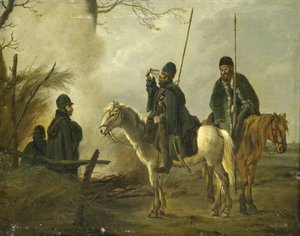1813 年的哥萨克前哨 作者 彼得·杰拉德斯·范·奥斯