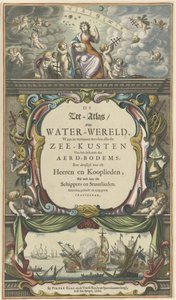 彼得·古斯 (Pieter Goos) 的扉页，《水世界海洋地图集》，1668 年