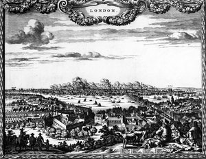 1666年伦敦大火的宽边 作者 彼得·亨德里克斯·舒特