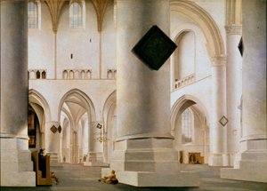 哈勒姆大教堂的内部绘画 Pieter Saenredam (1597-1665) (ec.holl.) 1636-1637 Sun。 59x81 厘米伦敦，国家美术馆