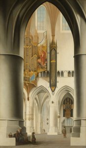 St Bavo教会的内部在哈莱姆，1636年