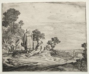 与农民的风景，1626年。 作者 彼得·莫林
