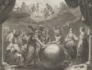 图版12：关于法国不和的寓言，出自卡斯帕-巴莱乌斯的《Medicea Hospes》，1638年。
