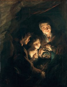 有煤炭篮子的老妇人，c。 1616-1618 作者 彼得·保罗·鲁本斯