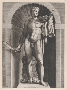 Speculum Romanae Magnificentiae：Diomedes左手拿着钯金，1582年。