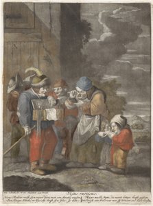 脸 Visus rusticus（物体上的标题） 五种感官（系列名称） 作者 彼得申克（一）