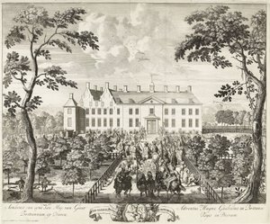 威廉三世抵达狩猎小屋，Hof te Dieren，1691年