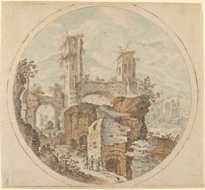 罗马遗迹中的旅行者 作者 彼得·史蒂文斯（Pieter Stevens）
