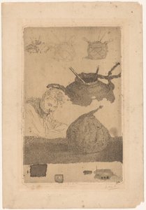 第一次蚀刻测试（物体上的标题） 作者 Pieter Willem van Baarsel（艺术家签名）