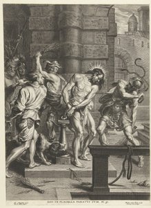 士兵鞭打基督
Ego in flagella paratus sum（物体上的标题） 作者 亚伯拉罕·范·迪彭贝克