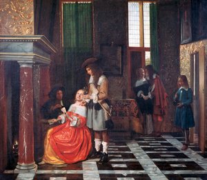 纸牌玩家，c1663-1665 作者 彼得·霍克（Pieter de Hooch）