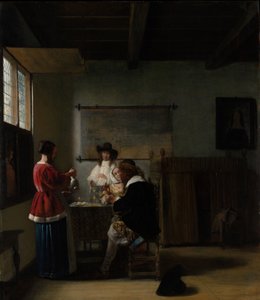 The Visit，c.1657（木头上的油） 作者 彼得·霍克（Pieter de Hooch）