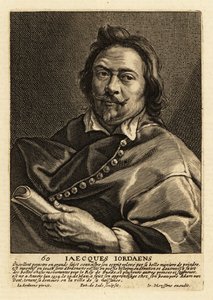 Jacques Jordaens 的肖像，佛兰德画家、绘图员和挂毯设计师，以其历史绘画、风俗场景和肖像画而闻名 作者 彼得·二世·乔德