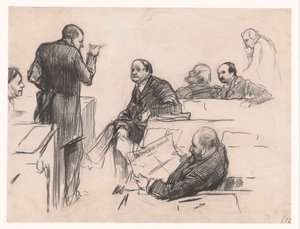 议员 H.C. Verniers van der Loeff、A.J.W. Farncombe Sanders、G.M. van der Linden、J. Willink 和 Jhr. Ruys van Beerenbroek 作者 彼得·德·若瑟林