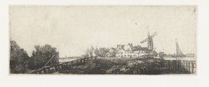 木桥 作者 伦勃朗·范·莱恩 (Rembrandt van Rijn)