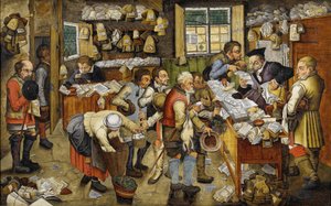 Le Paiement de la dime - The Payment of the Tithes (known as Village Lawyer) - Peinture de Pieter Brueghel the Younger (Le jeune ou Brueghel d