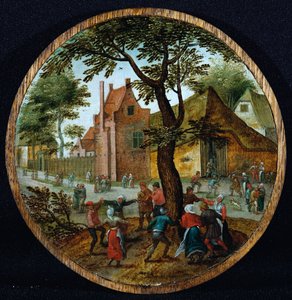 1625年，农民在村子里的树上跳舞 作者 彼得·布鲁格（Pieter Brueghel）