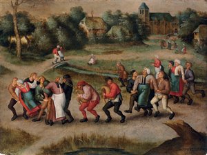 圣约翰的舞者在莫伦贝克，1592年 作者 彼得·布鲁格（Pieter Brueghel）