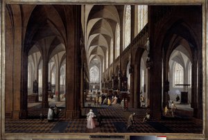 Pieter Neefs the Jeune (1620-1675) 的安特卫普大教堂的内部视图 作者 彼得·小尼尔斯