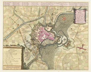 Kaart van het beleg van Menen, 1706
Plan de la Ville de Menin avec les attacque (...) par les troups des Alliez (...).(物品上的标题） 作者 荷兰和西弗里斯兰州
