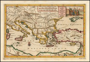 Pieter van der Aa 绘制的 1700 年东地中海地图