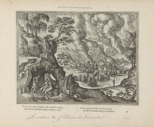 索多玛和蛾摩拉的毁灭/罗得和他的女儿们
Aeternum justitiae monumentum（物品标题）
Emblemata Sacra è praecipuis utriusque testamenti historiis concinnata（旧约）（系列标题）
Imagines et figurae bibliiorum（系列标题） 作者 迈克尔·科林