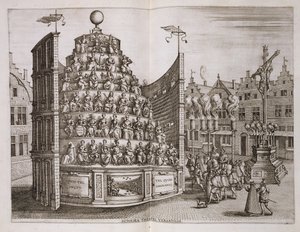插图由Bochius，普朗坦出版社，1602描绘了一个移动影院，从开始的就职典礼的历史故事......”