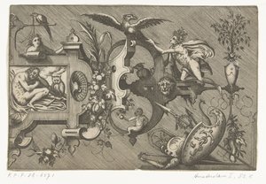 描绘 "夜 "的大型图案的右半部分
Compertimenta pictoriis flosculis manubiisque... （系列标题）