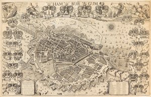 汉堡地图，1644年。 作者 彼得森