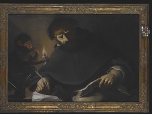 圣多米尼克与魔鬼》（布面油画） 作者 彼得罗 (1605 78) 德拉维奇亚