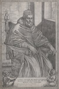 教皇西克斯图斯五世的画像，1585年。 作者 彼得罗·法切蒂（Pietro Facchetti）