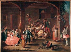 La merenda in Campagna（乡村小吃） Pietro Longhi（1702-1785）绘画，约 1750 年暗淡 96x131 厘米威尼斯，Ca