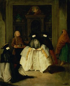威尼斯咖啡馆的蒙面人物 作者 彼得·隆吉（Pietro Longhi）