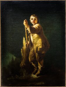 站立的牧羊人，约 1740 年（布面油画） 作者 彼得·隆吉（Pietro Longhi）