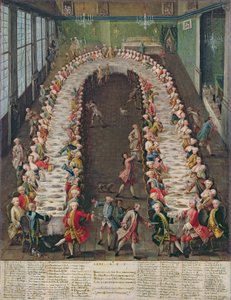 1755年9月9日举行的卡纳纳尼宴会，以嘉宾为主角，克莱门特奥古斯托，科隆选帝侯大主教